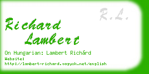 richard lambert business card