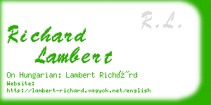 richard lambert business card